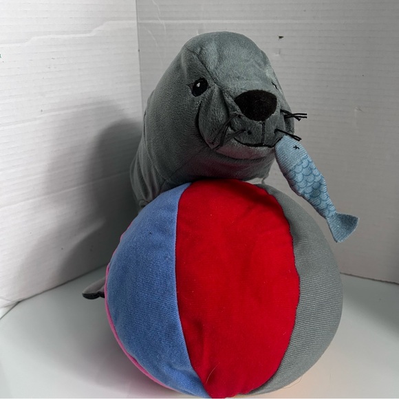IKEA Klappar Cirkus Grey Seal, Ball & Fish Circus Soft Plush 15” long - Picture 3 of 7